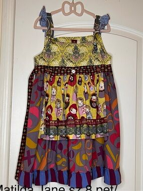 Matilda Jane Girls' Yellow and Purple Patchwork Sundress size 8